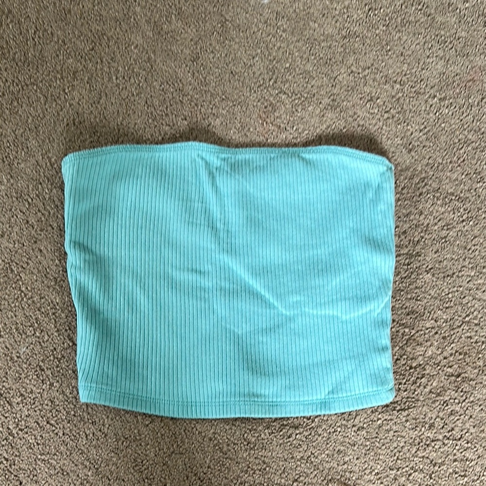 Hollister Light Blue Ribbed Tube Top